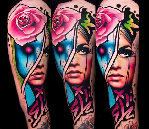 Girl Face Tattoo By Rich Harris Photo 27391