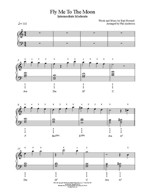 Digital sheet music for killing me softly with his song by , norman gimbel, charles fox, roberta flack download clarinet sheet music on popscreen. Fly Me To The Moon by Frank Sinatra Piano Sheet Music ...