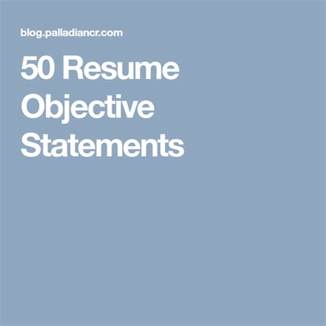 50 Resume Objective Statements Resume Objective Resume Objective