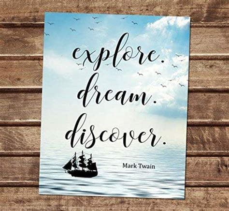Explore Dream Discover Mark Twain Quote Art Print