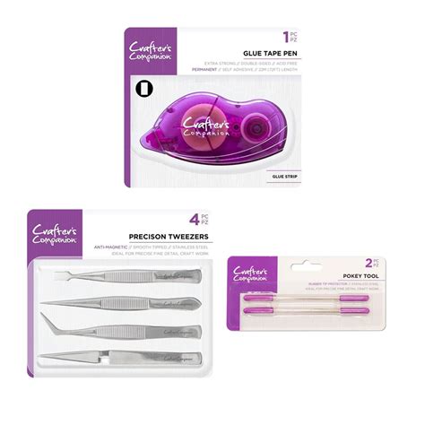 Crafters Companion Tweezers Pokey Tool And Tape Pen Collection 9 Elements Hobbymaker