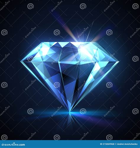 Faceted Diamond With Light Effect Stock Vector Illustration Of