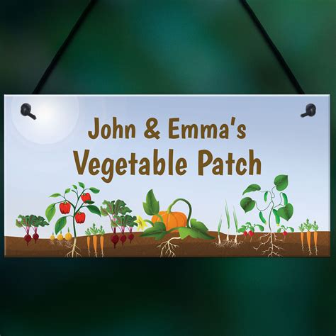 Personalised Vegetable Patch Sign Allotment Greenhouse Ts Garden