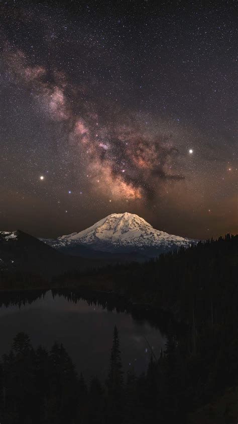 Milky Way Over Summit Lake Iphone Wallpaper Iphone Wallpapers