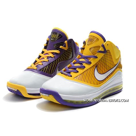 Html paragraph with black fonts and yellow background color. 2020 Nike LeBron 7 "Lakers" Purple/Yellow-White Discount ...