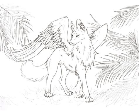 Wolf With Wings Coloring Pages Coloring Sheets