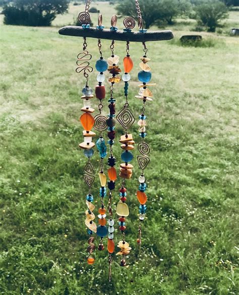 Orange Gold And Blue Beaded Suncatcher Etsy In 2020 Recycled Glass