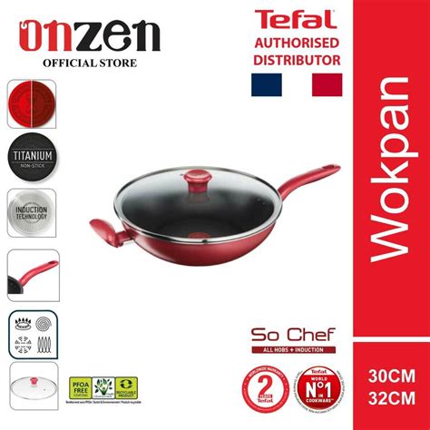 Tefal So Chef Wokpan With Lid Cm Cm G G Shopee Malaysia