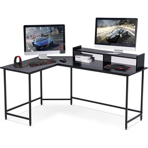 Ivinta L Shaped Computer Desk With Hutch 63 Gaming Office Corner Desk