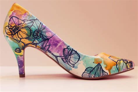 Zapatos Pintados A Mano Orquídeas Domestika
