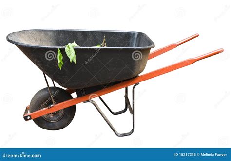 Wheelbarrow Isolated On White Garden Metal Wheelbarrow Cart Royalty