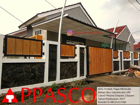 Pagar minimalis modern kombinasi besi dan grc board. Pagar Minimalis Motif Kayu GRC di Citayam Bogor - Jual ...