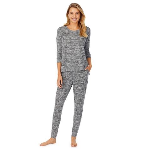 women s cuddl duds® knit 3 4 sleeve pajama top and banded bottom pajama pants cuddl duds womens
