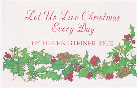 Mrsts Christmas Kitchen Poem Let Us Live Christmas Every Day