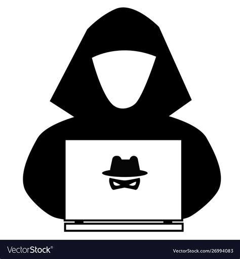 Hacker Icon On White Background Flat Style Vector Image