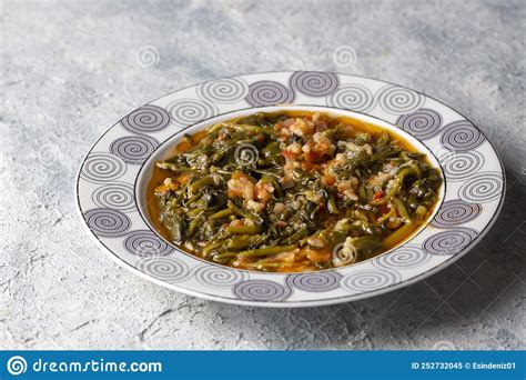 Traditional Turkish Cuisine Purslane Dish Turkish Name Semizotu Yemegi