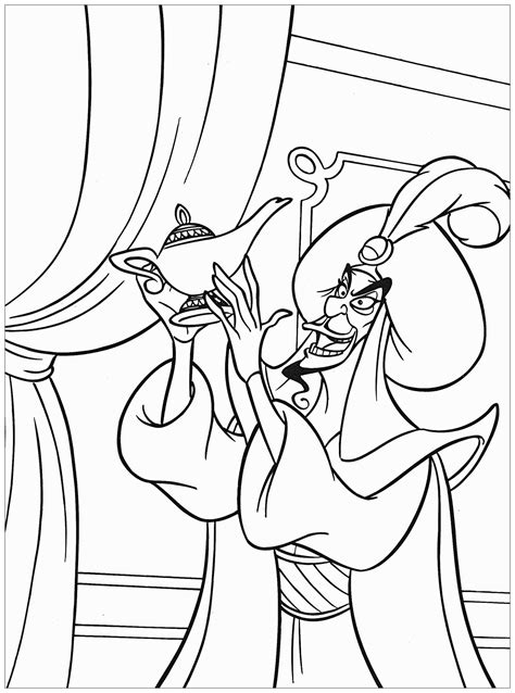 Jasmine and three birds coloring page from aladdin category. Jafar - Coloriage Aladdin (et Jasmine) - Coloriages pour ...