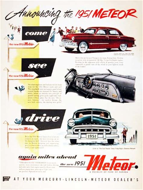 1951 Mercury Meteor Sedan Classic Vintage Print Ad