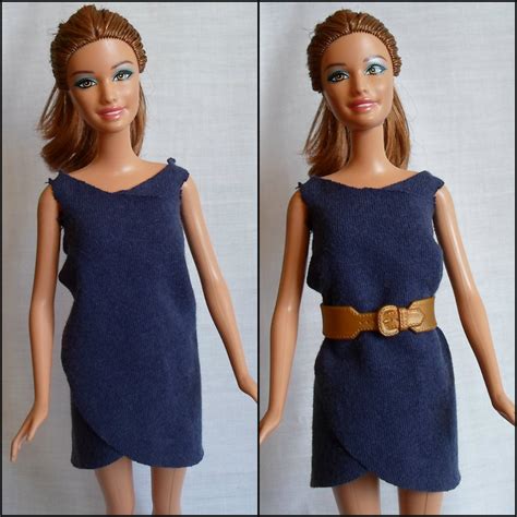 Diy Barbie Blog Easy No Sew Wrap Dress For Barbie From Old T Shirt ~free Pattern