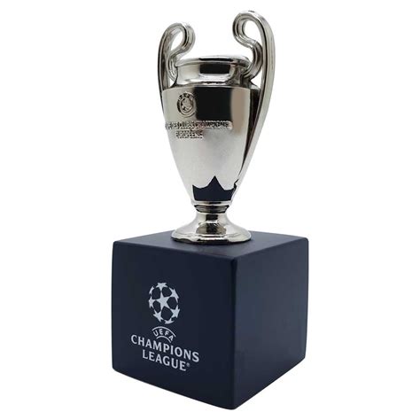 Uefa Champions League Trophy On Wooden Pedestal 45mm Am Ball Com