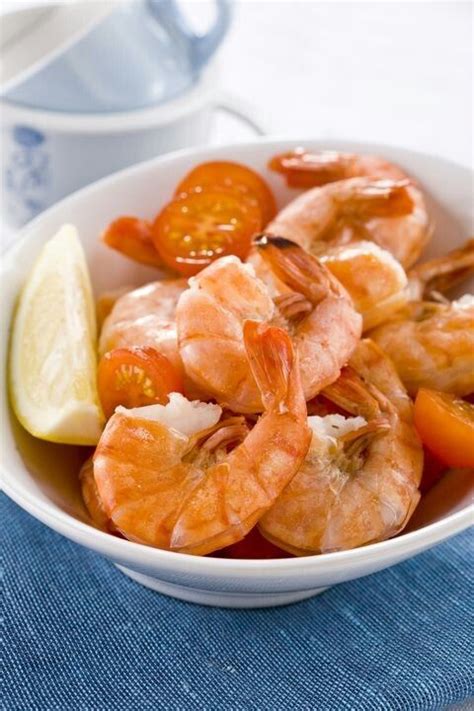 Count per 3 oz serving; Serve 4 ounces steamed shrimp with 1 baked potato topped ...