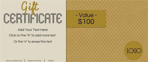 gift certificate template  logo