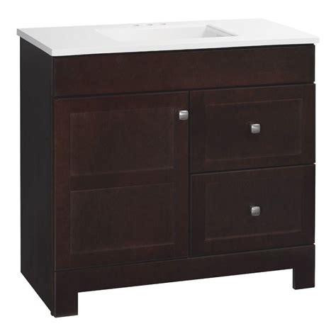 Includes charcoal gray cabinet with authentic italian carrara marble countertop and white ceramic. Glacier Bay Artisan 36-1/2 in. W x 19 in. D Vanity in Java ...