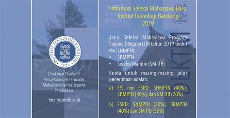 Iatmi sm itb, bandung, indonesia. Penilaian Seleksi Mandiri ITB Gunakan Hasil UTBK ...