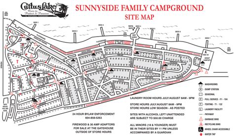 Sunnyside Campground Map Cultus Lake Park