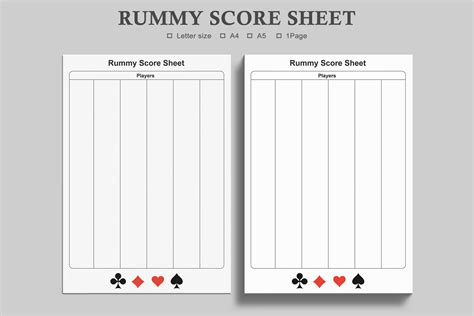 Rummy Score Sheetgame Score Card Grafik Von Watercolortheme · Creative