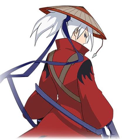 An Anime Character With White Hair Wearing A Red Outfit And Holding A