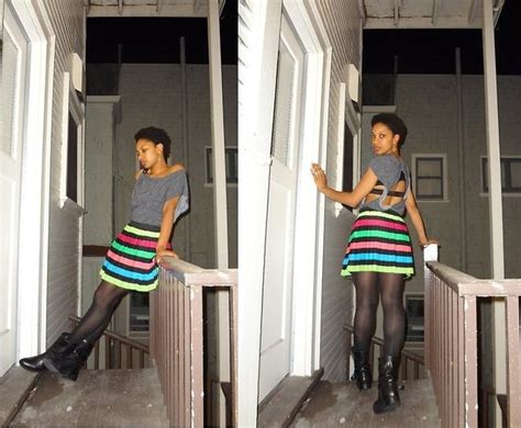 Alyah Baker Handm Stripe Skirt Urban Outfitters Grey Top Madewell