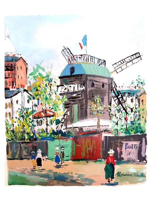 After Maurice Utrillo Inspired Village Of Montmartre Pochoir At