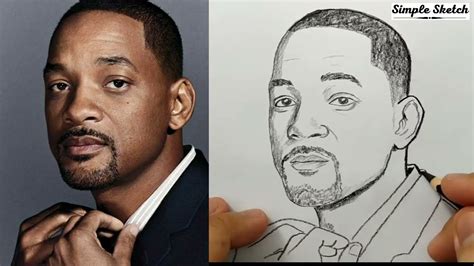 Very Easy How To Draw Will Smith Simple Sketch Youtube
