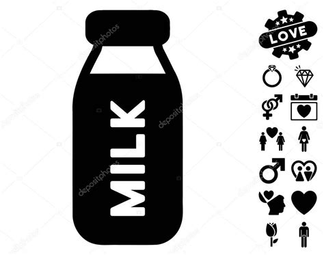 Ícone de garrafa de leite com bônus adorável Vetores de Stock ahasoft