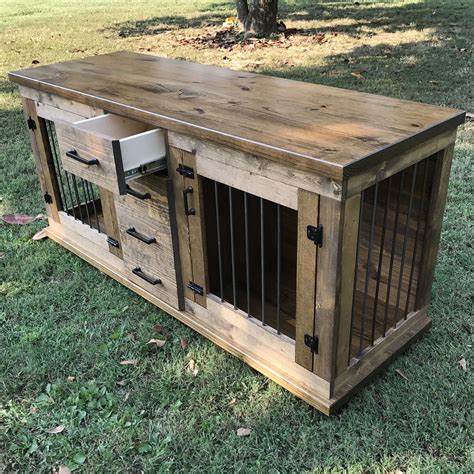 Dog Crate Furniture Pet Furniture Custom Dog House Wood Dog Etsy