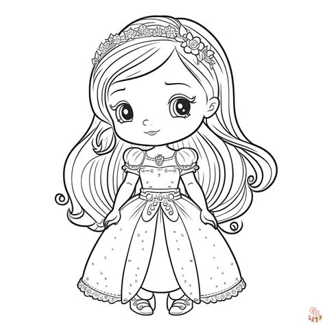 Cute Princess Coloring Pages Printable And Free Coloring For Kids