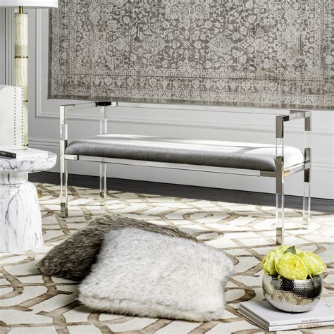 It's easy to imagine you're lounging in the halls of versailles with the safavieh anastasia acrylic bench. Safavieh Couture Anastasia Modern Glam Upholstered Acrylic ...