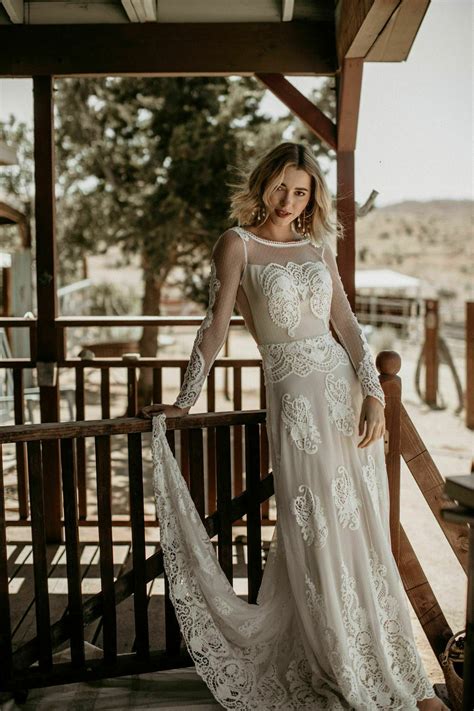 Isabella Lace Bohemian Wedding Dress Dreamers And Lovers