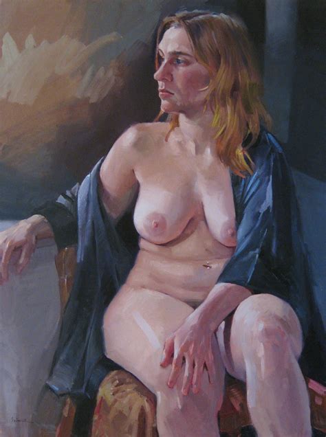 Sedwick Studio Tahni Figure Figurative Art Nude Woman Portrait Large Oil Painting