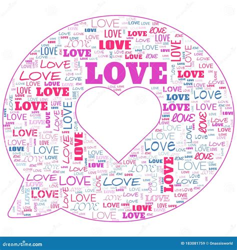 The Word Love In Love Shapes For Him Or Her Stock Illustration