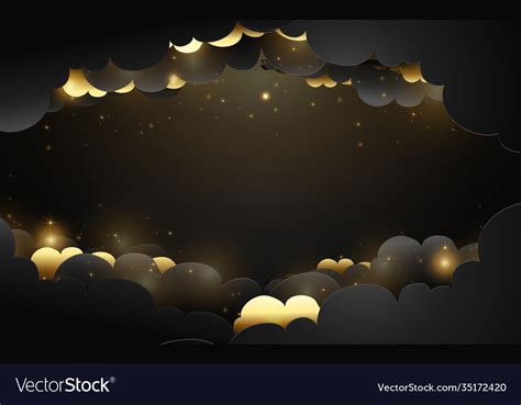 Luxury Black And Gold Cloud Background Royalty Free Vector