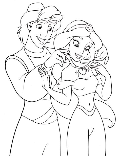 Turn that frown upside down with this coloring page featuring sadness. Walt Disney Coloring Pages - Prince Aladdin Princess ...