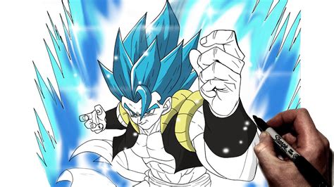 How To Draw Ultra Gogeta Blue Step By Step Dragon Ball Youtube