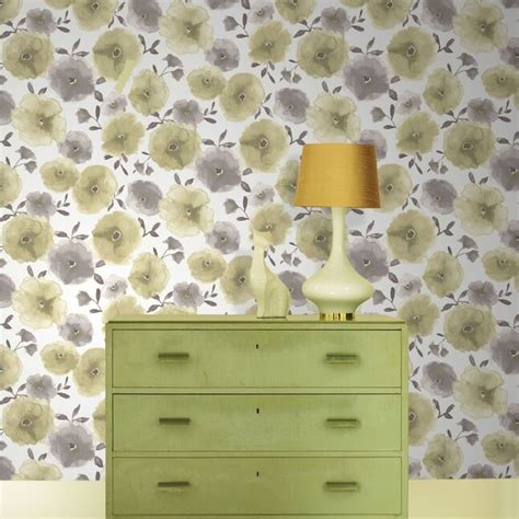 Superfresco Easy Eden Green Vinyl Textured Floral Wallpaper In The