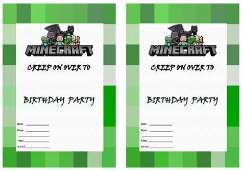 These were done by printabelle for catch my party and they are. Minecraft Birthday Invitations - Birthday Printable