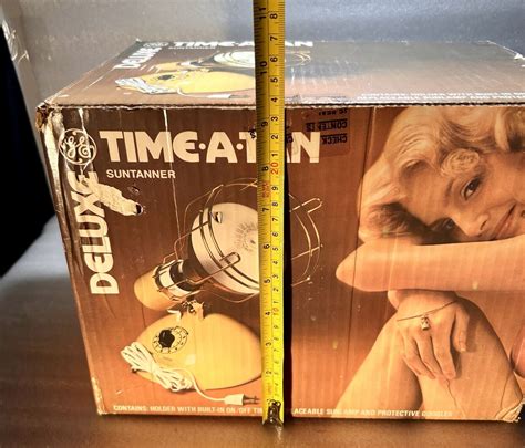 Vintage Ge General Electric Deluxe Time A Tan Sun Lamp Rsk In Box