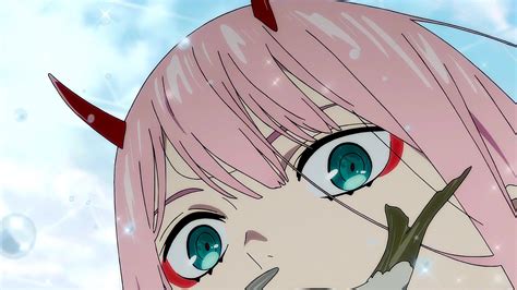 Explore and download tons of high quality zero two wallpapers all for free! Darling In The FranXX Zero Two Hiro Closeup Of Zero Two With Green Eyes And Pink Hair And Horn ...