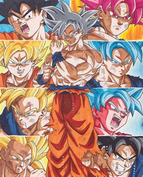 Son Goku All Transformations Anime Dragon Ball Super Dragon Ball