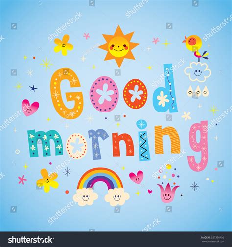 Good Morning Unique Lettering Design Cute Stock Vector Royalty Free